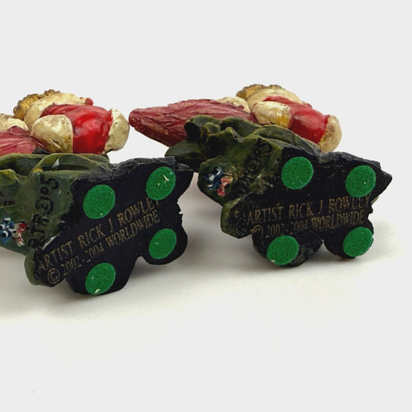 Rick Rowley 2 Pink Flamingo Santa Hat Ornament Made In USA Christmas Holiday - Picture 8 of 11